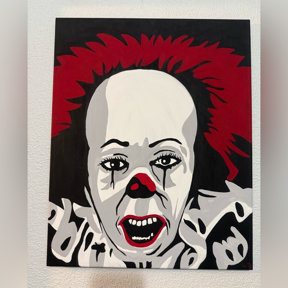 Halloween Painting Acrylic On Canvas Pennywise From It